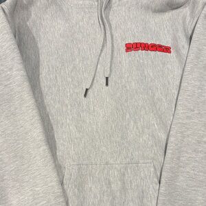 Bunger Logo Gray Pullover Hoodie - Men's Casual Sweatshirt, men’s size small